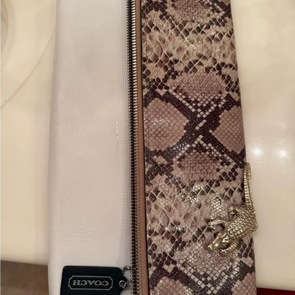 Exotic Coach embossed leather Python Snake Clutch A1493-30463.